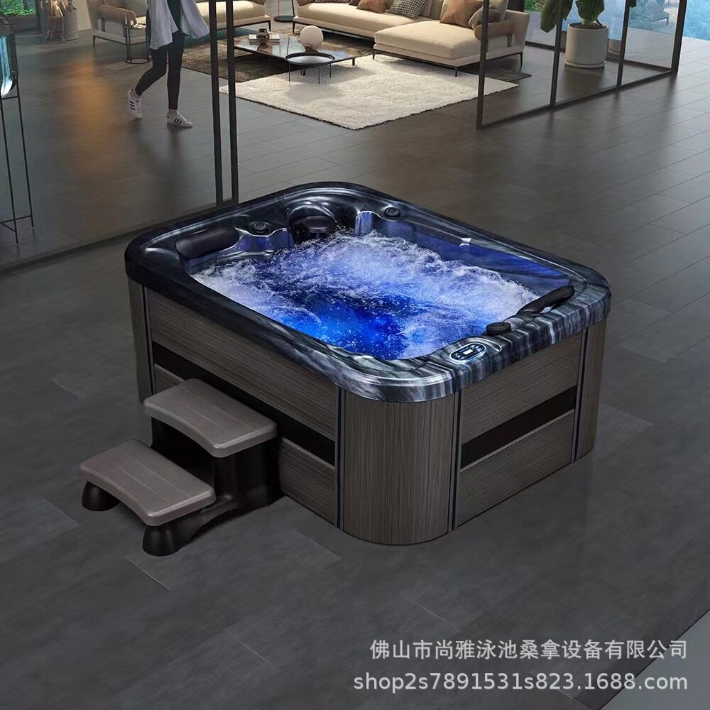 户外豪华亚克力冲浪按摩户外水疗浴缸人体座椅设计恒温泳池