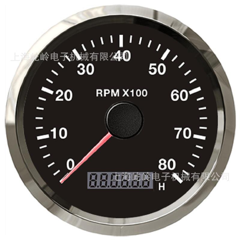 指针转速表8000转小时计发动机转速表改装车用船用总时计可调