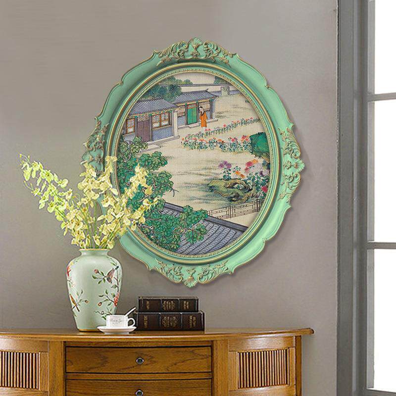 孙温红楼梦小众复古装饰画人物壁画中国风雕花小框新中式古典挂画