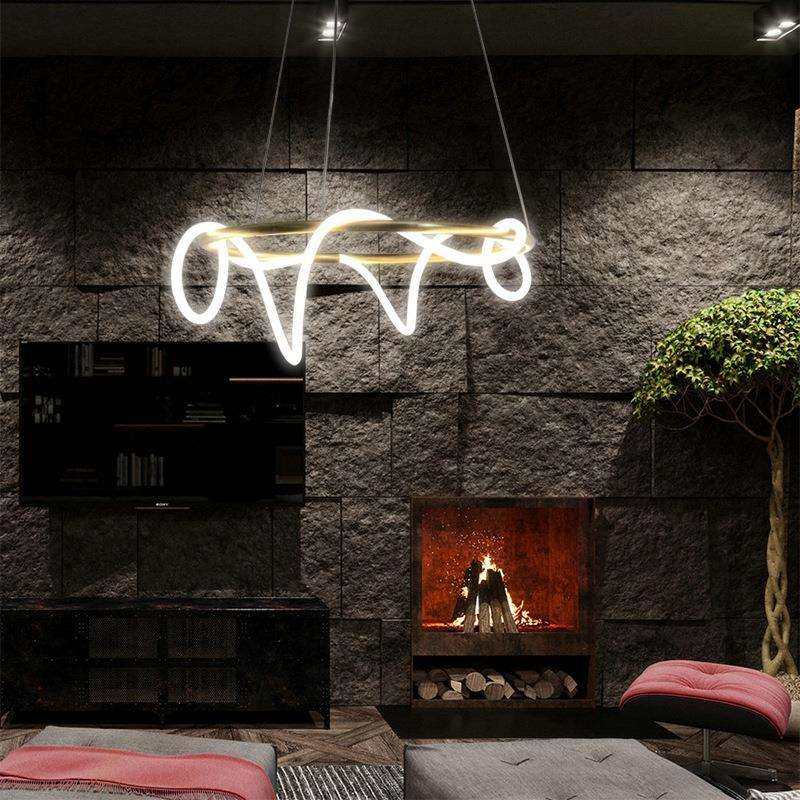 现代简约音符个性客厅灯创意样板房设计led灯具线条卧室餐厅吊灯,机械设备,其他机械设备,淘宝优惠券,粉丝福利购,淘宝优惠卷