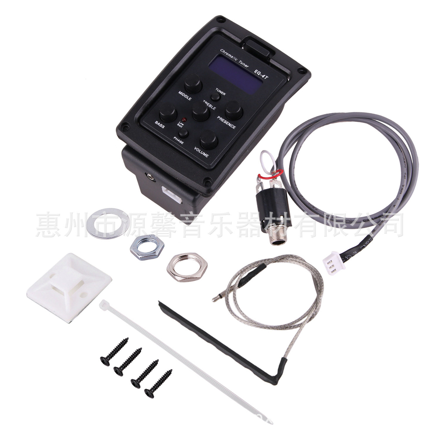 源馨EQ-4T吉他拾音器配件液晶调音4段拾音器EQ均衡器乐器配件厂家