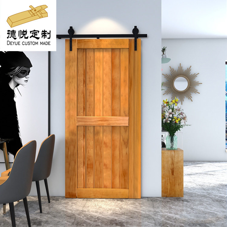 谷仓门北欧卫生间实木复古门日式民宿厨房推拉移门