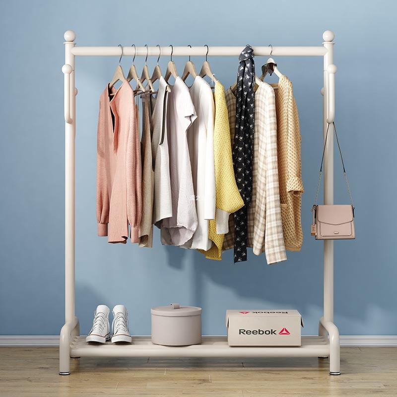 晾衣架落地家用挂衣服阳台卧室晾晒挂衣架折叠单杆服装店衣帽架