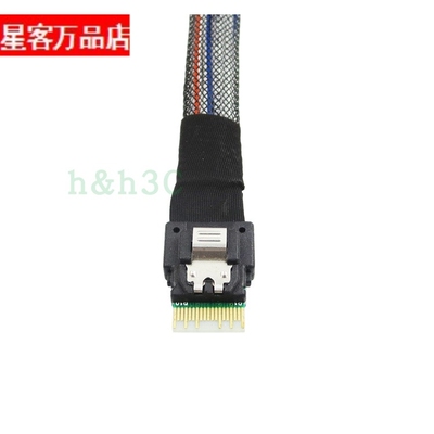 Slim SAS4.0 SFF8654转SFF8087磁盘阵列38P转36P MINI SAS线50CM