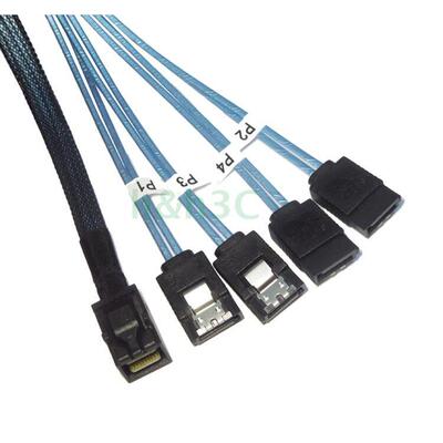 全新SFF 8643对4SATA线1转4服务器Mini SAS阵列卡接硬盘数据线1米