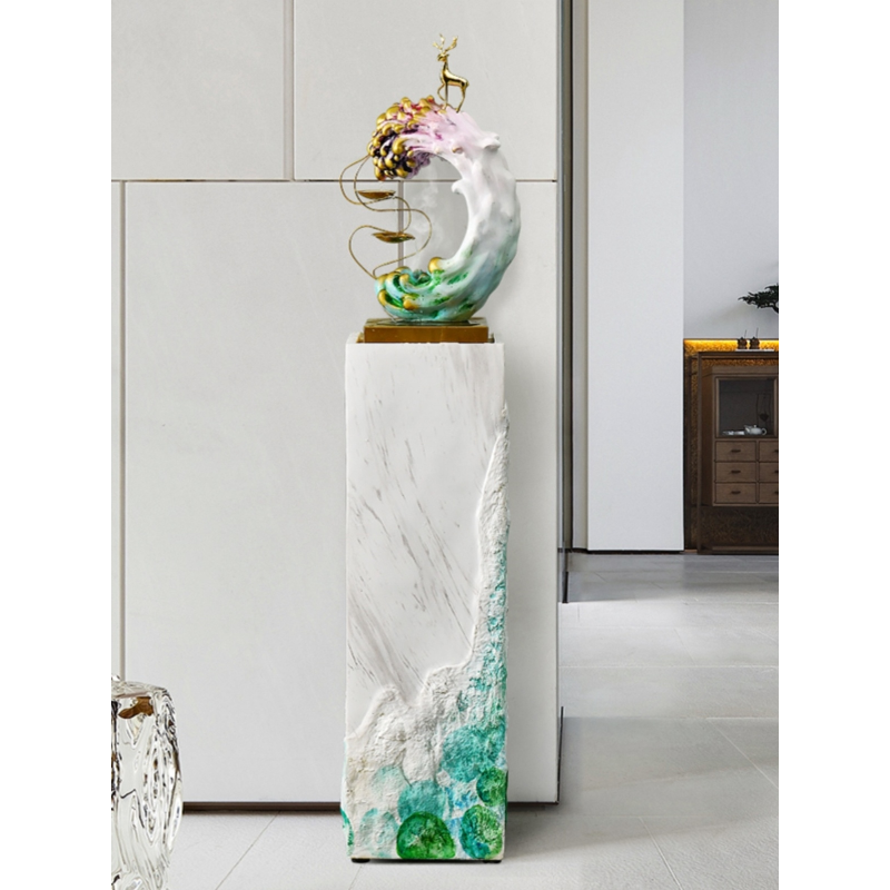 现代简约流水喷泉摆件乔迁酒店客厅样板房轻奢玄关装饰新居摆设