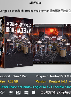 Avenged Sevenfold Brooks Wackerman重金属架子鼓音色库编曲音源