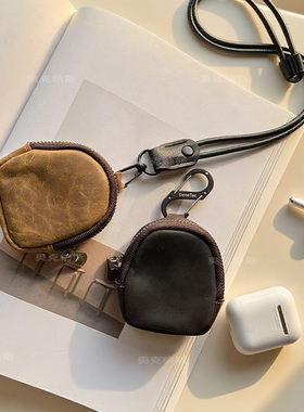 腰挂小包PU拉链小包可放钥匙耳机硬币包疯马皮复古小包青年礼物