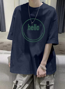 圆领短袖t恤男士2025夏季新款重磅纯棉ringer宽松简约情侣上衣服