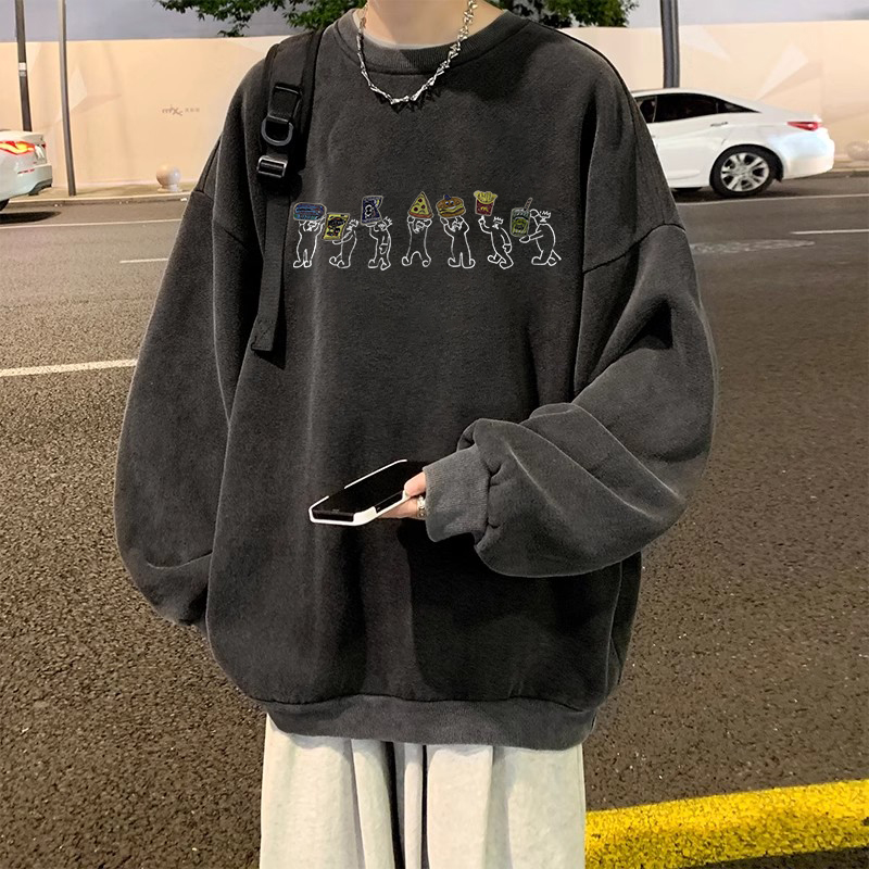 美式卫衣男2024新款ins潮牌水洗