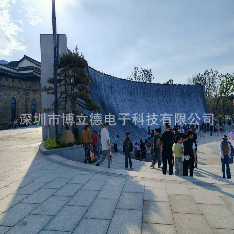 盐官湖人造瀑布石头流水墙#水幕墙流水景观#鹅卵石瀑布#景合文旅