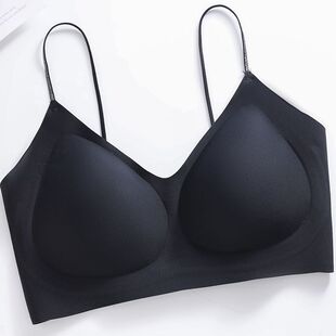 夏季透气无痕冰感超薄款反重力山茶花香氛内衣无痕冰丝吊带内衣