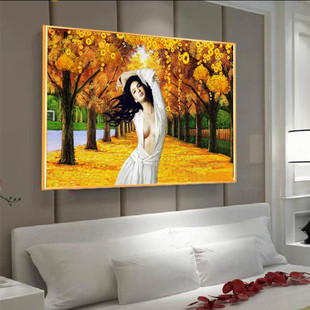 轻奢美女主卧室床头装饰画艺术人物房间背景酒店宾馆民宿墙壁挂画