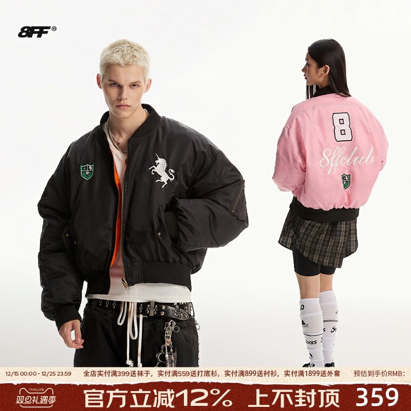 8FF加厚冬季短宽双面穿羽绒棉服