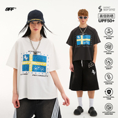 26夏新品 8FF美式 街头旗帜战马短袖 宽松百搭撞色印花休闲T恤潮流