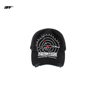 8FF/25SS 靶心 CAP 迷彩做旧鸭舌帽刺绣logo重水洗磨破美式弯檐帽