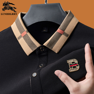 伦巴宝利娇短袖t恤男士高端奢侈品牌体恤夏季新款商务休闲polo衫