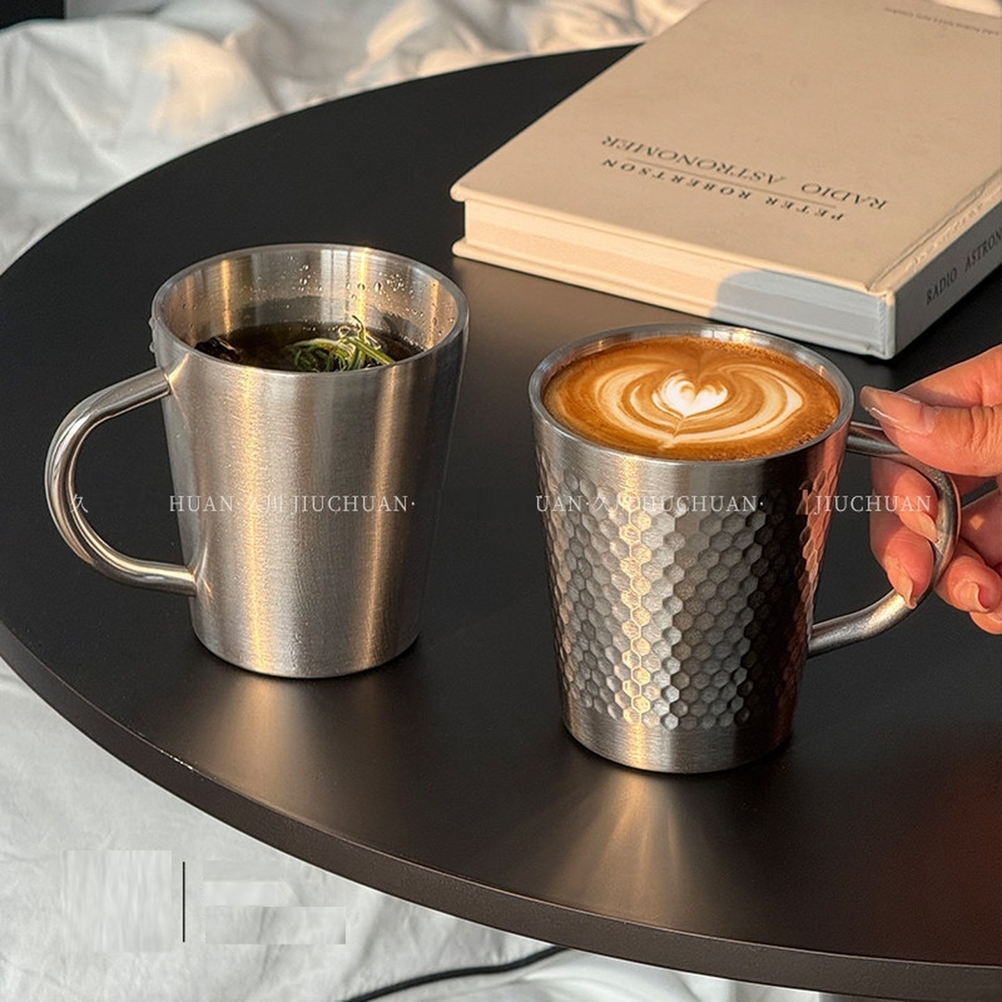 美式304不锈钢茶杯双层咖啡杯餐厅户外啤酒茶水杯子早餐牛奶杯,餐饮具,异形/个性酒杯,淘宝优惠券,粉丝福利购,淘宝优惠卷