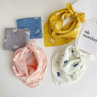 儿童护颈小丝巾秋冬款宝宝男女童围巾幼儿小方巾防风头巾小领巾