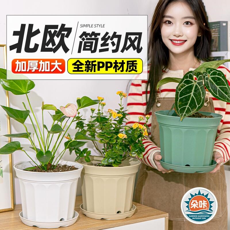 塑料花盆加厚透气耐用蓝莓盆欧式风郁金香球根花盆仿陶瓷硬花盆