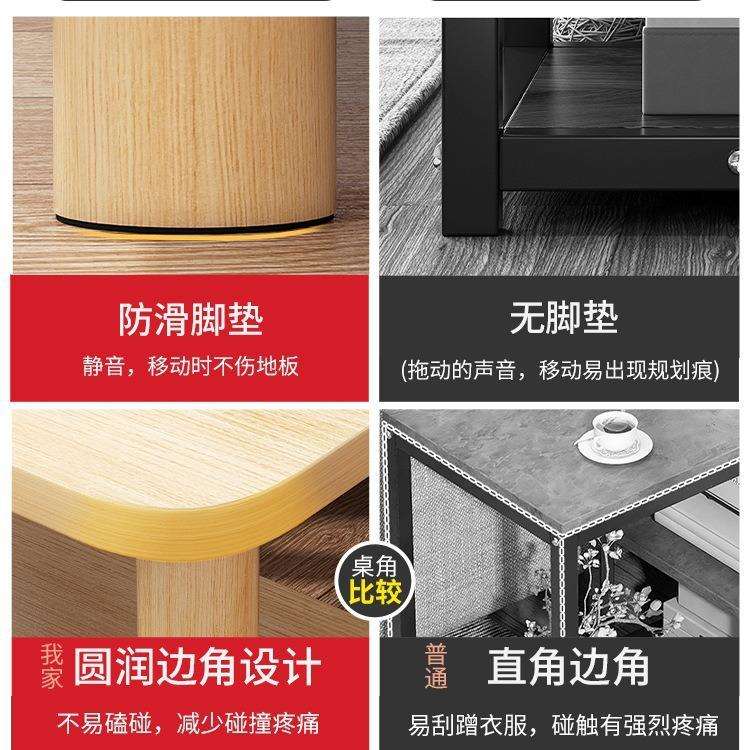 北欧沙发边几小茶几双层小方桌子简易出租屋客厅家用床头桌置直销