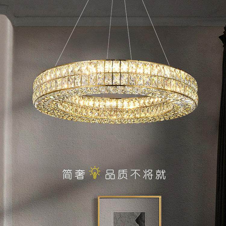 轻奢水晶灯客厅灯餐厅灯简约现代吊灯LEDK9水晶中山灯具直销