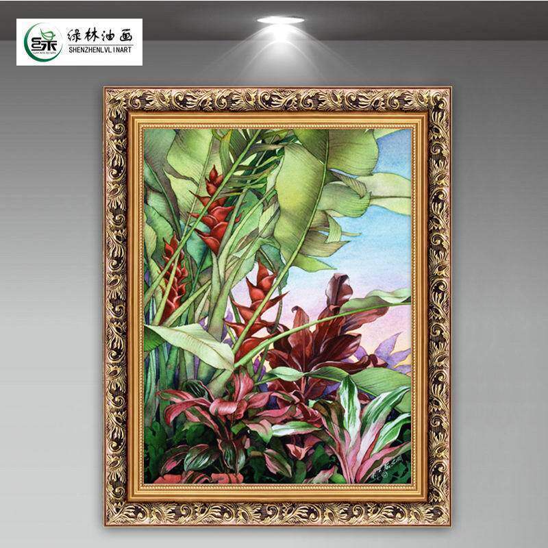 油画客厅欧式玄关装饰画壁画餐厅挂画艺术挂画绿植物一件代批发