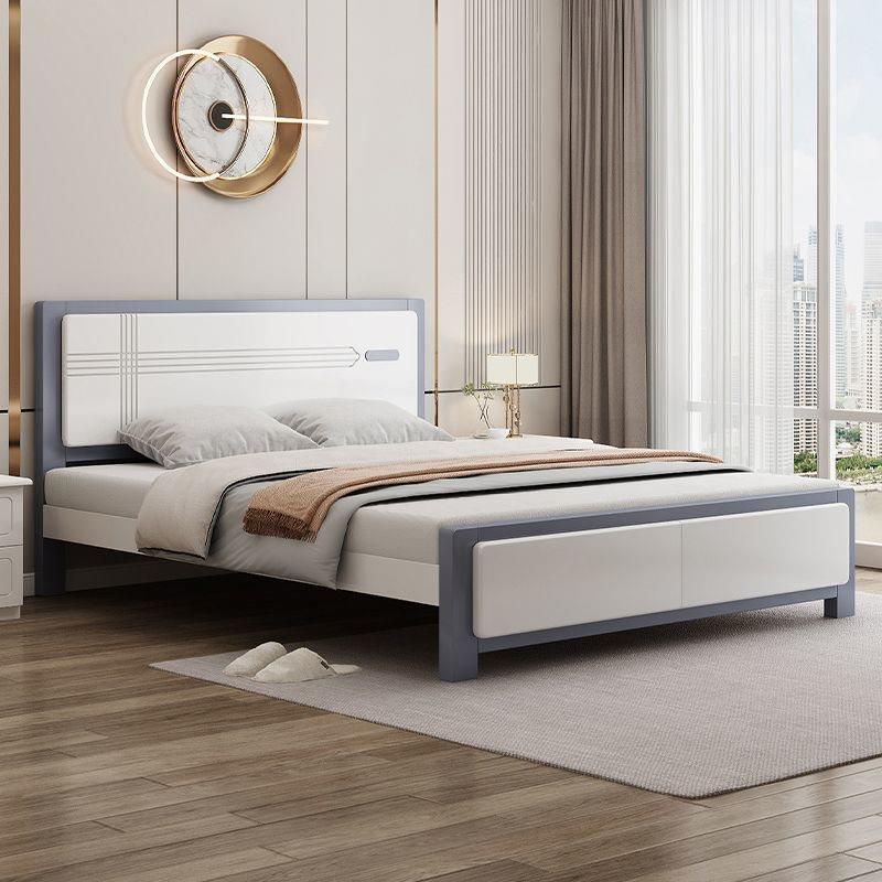 全实木床简约实木床现代双人床米主卧大床家用出租屋储物床婚大床