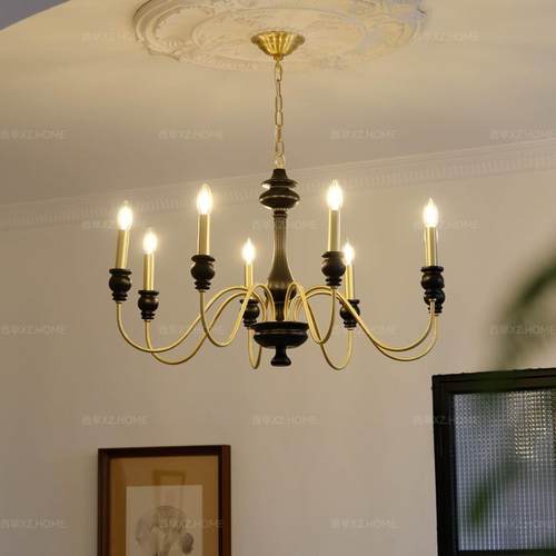 美式复古客厅灯蜡烛吊灯大厅主灯法式洋房别墅楼梯灯餐厅卧室灯具