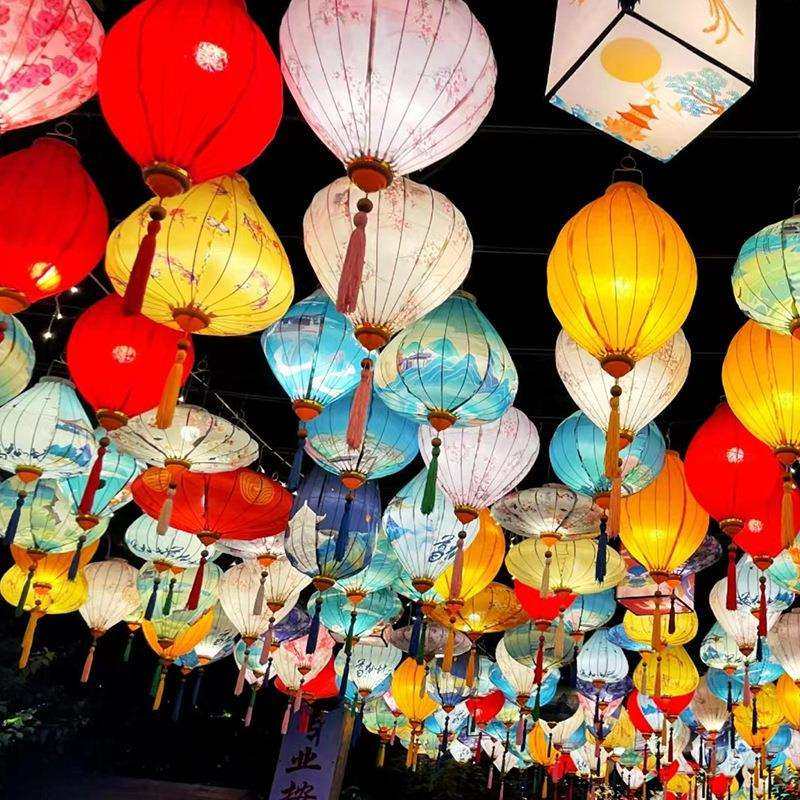 中国风仿古素色灯笼中式挂式户外防水冬瓜灯笼室外装饰吊灯宫灯