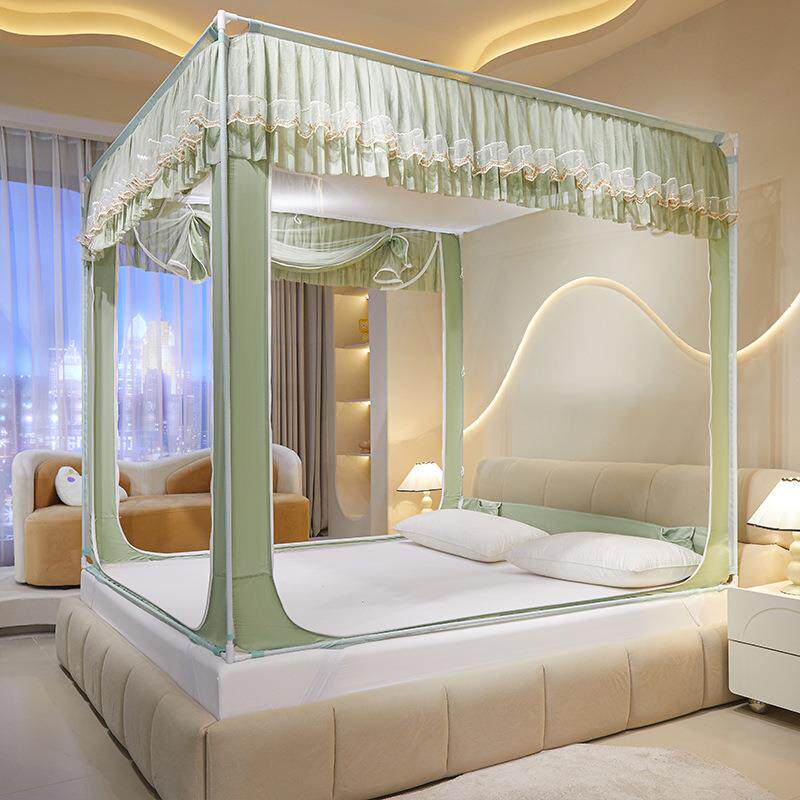 新款防摔蚊帐三开门蚊帐全包免安装加粗支架儿童卧室加密防蚊帐子