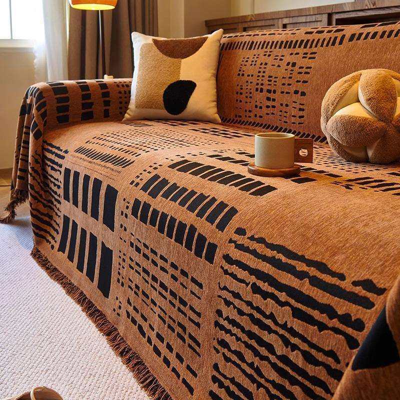 雪尼尔沙发巾盖毯四季通用防滑沙发垫防猫抓不粘毛一整张沙发盖布