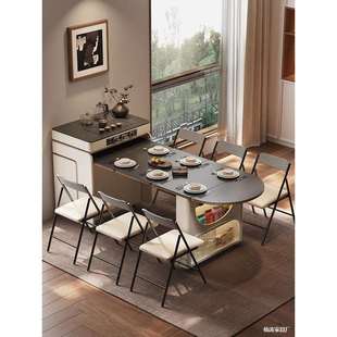 2025餐边柜岛台餐桌一体家用可伸缩折叠小户型多功能吧导倒台饭桌