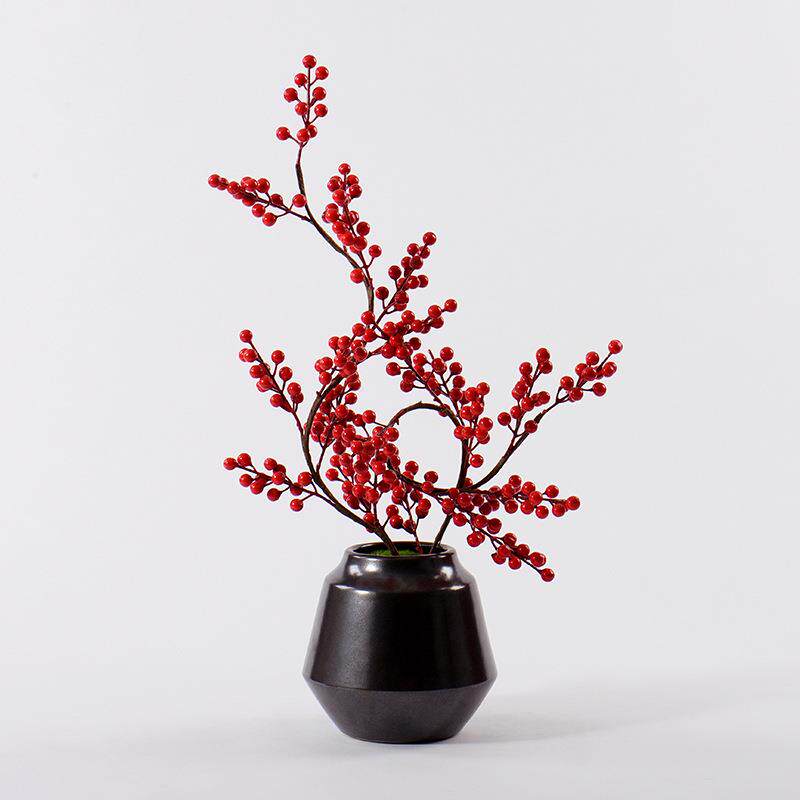 浆果仿真花束家居客厅假花摆件餐桌茶几室内插花艺装软装饰品摆设