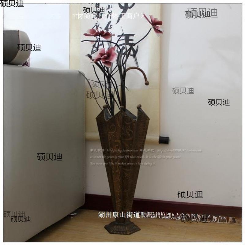 美式怀旧铁皮雨伞架伞桶创意手工铁艺花桶门店摆设装饰雨具收纳架