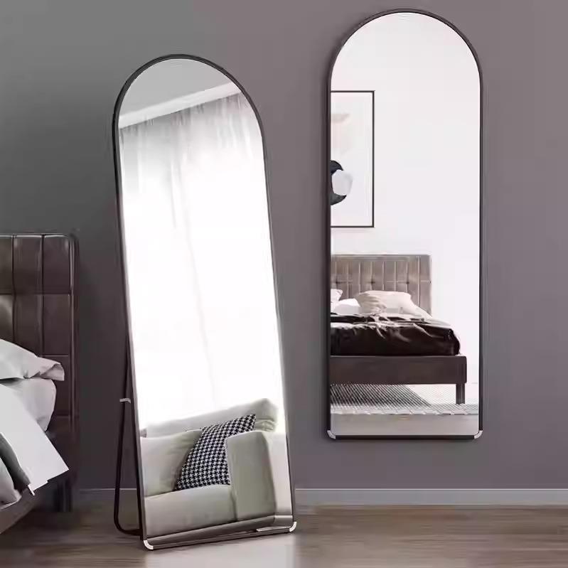 新款贴墙穿衣镜轻奢拱形全身镜女生家用试衣镜壁挂卧室落地镜子