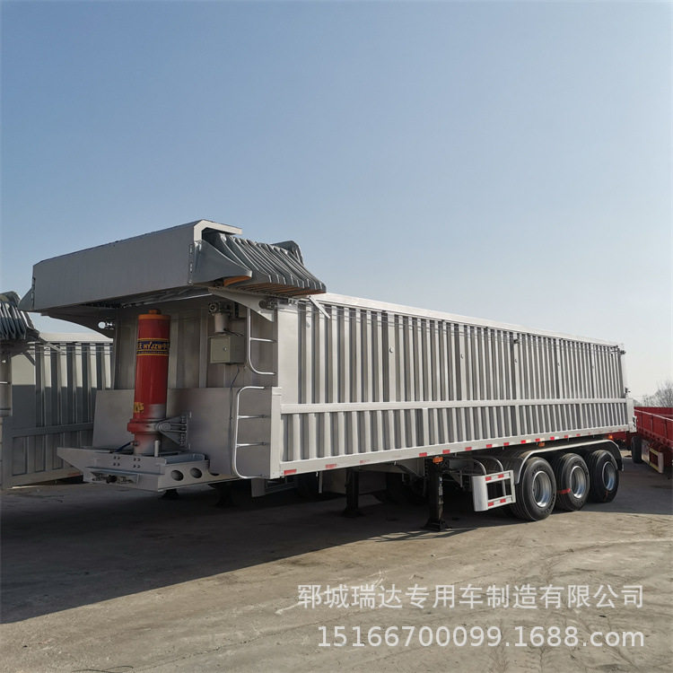 出口3桥4桥型 9米-10米U型后翻自卸半挂车 安装电动篷布