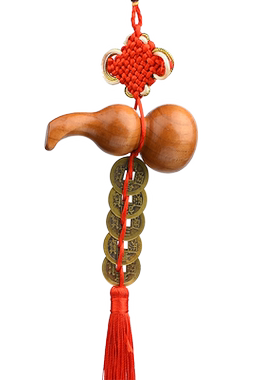 桃木葫芦门对门压门槛五帝钱挂件