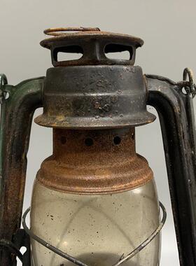 民俗怀旧老物件老煤油灯马提灯老式罩灯古董老马蹄灯复古装饰摆件