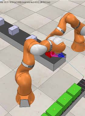 M00014-机械臂在传送带上挑选货物（vrep仿真）