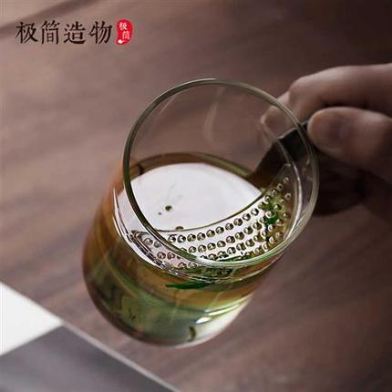 大容量玻璃泡茶杯带月牙过滤茶水分离绿茶专用水杯大号办公室杯子