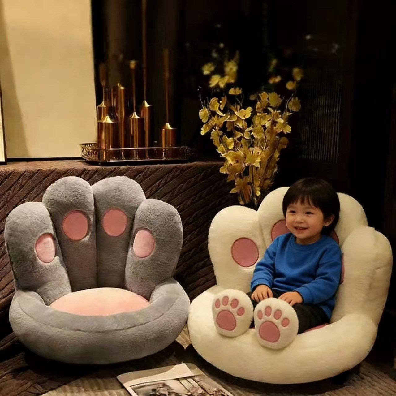动物猫爪子坐垫儿童懒人沙发榻榻米卧室家用飘窗地上蒲团毛绒靠垫,住宅家具,儿童沙发,淘宝优惠券,粉丝福利购,淘宝优惠卷