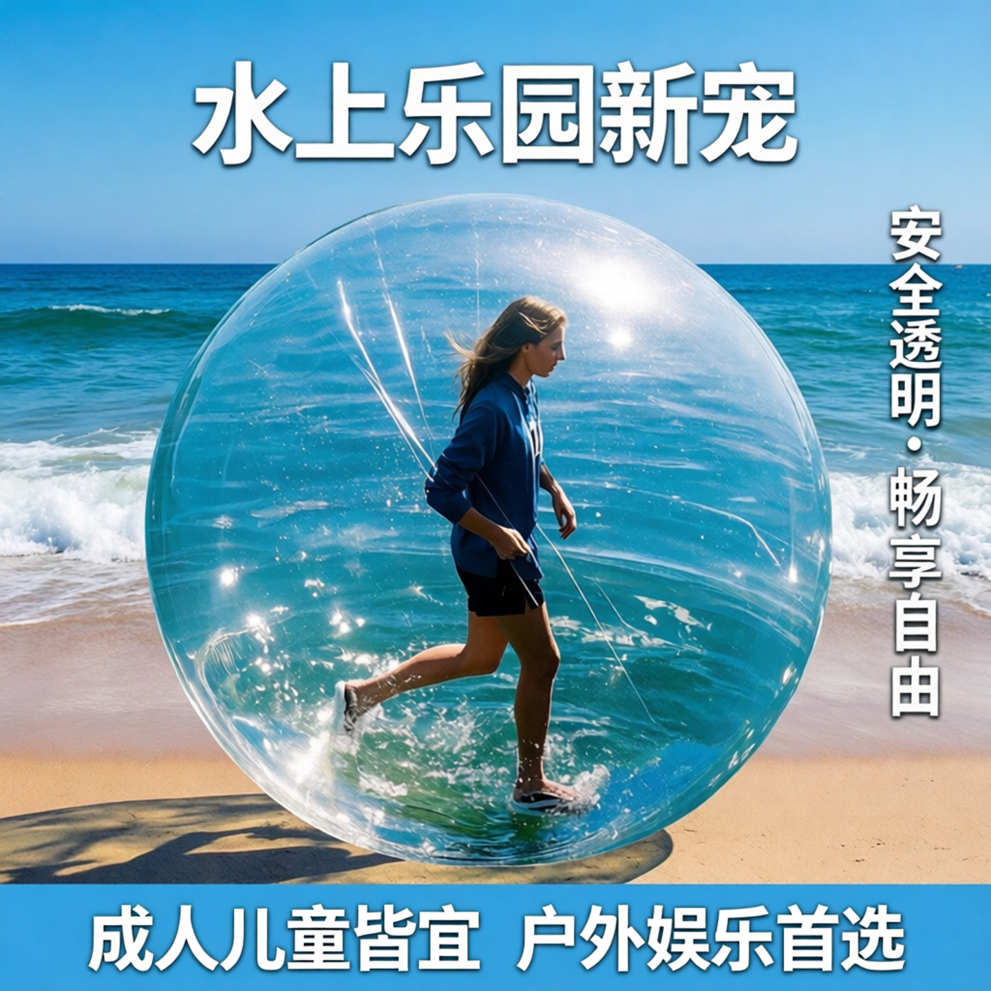 水上乐园透明球形充气玩具成人儿童户外娱乐设备