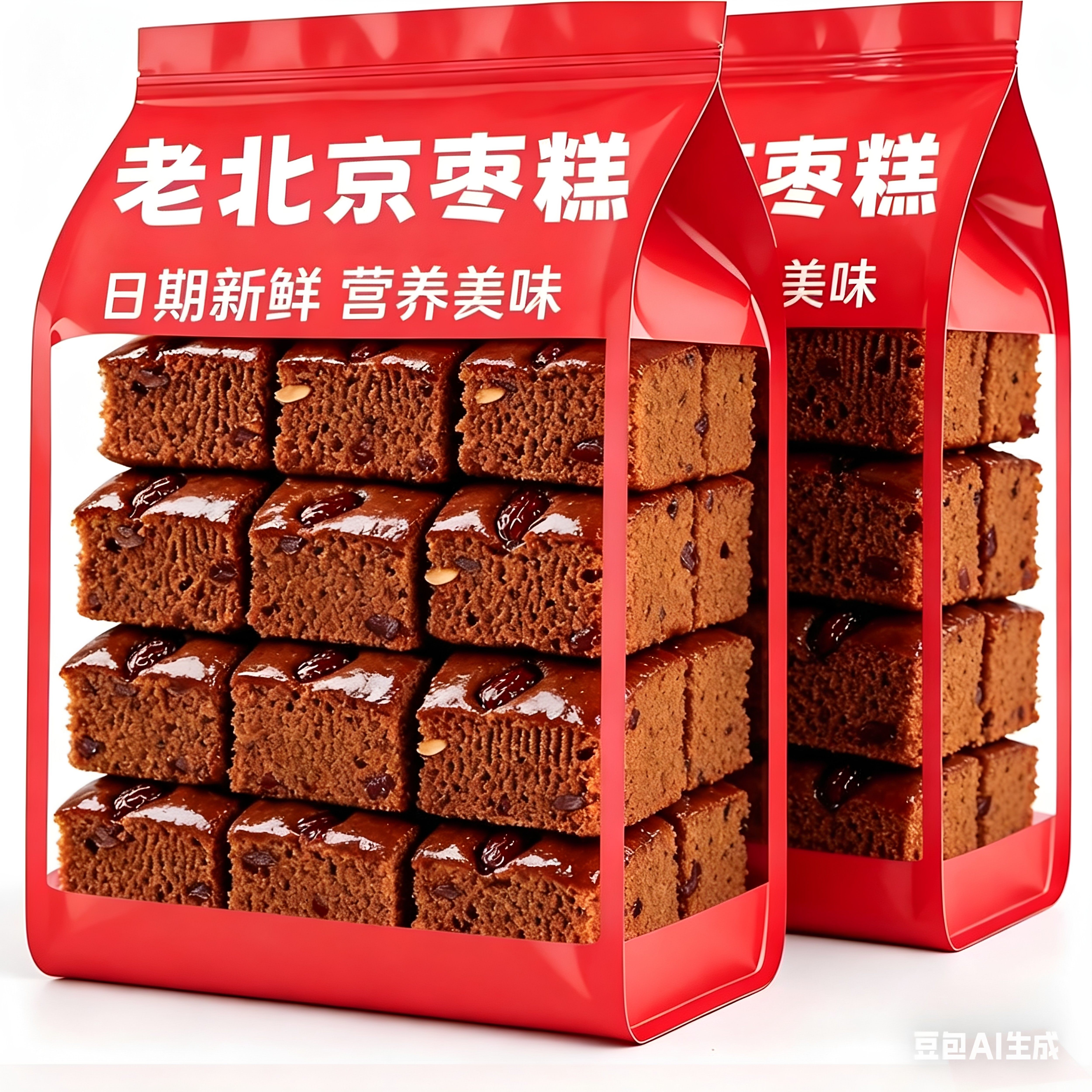 老北京枣糕蜜枣泥蛋糕面包软糯糕点点心核桃枣糕传统小吃早餐零食