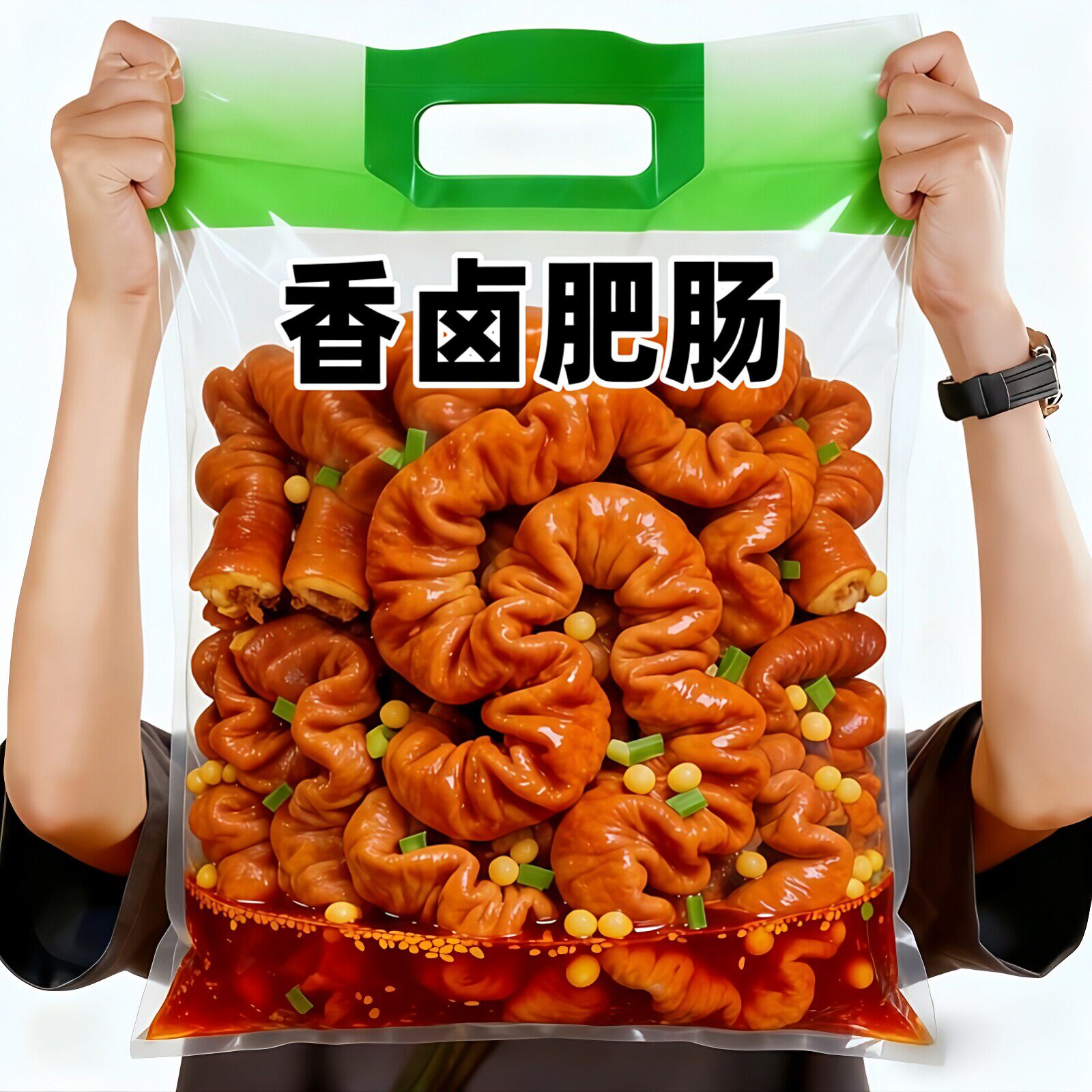 卤肥肠熟食真空包装即食酱卤五香猪大肠头河南特产卤大肠卤味熟食