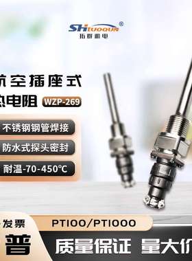 wzp/wzp2-269 航空插头热电阻 pt100 Φ12*75mm -200-300℃ G1/2