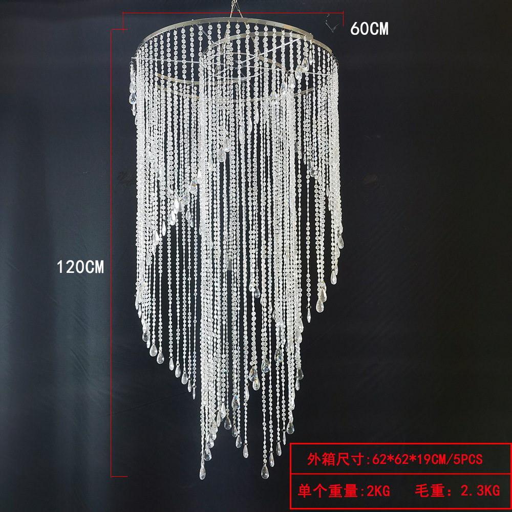 新款婚庆道具亚克力水晶珠帘枝形吊灯橱窗舞台婚礼场地布置装饰灯图片