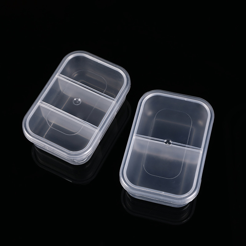 厂家批发两格三格长方形透明pp塑料盒密封极强史莱姆盒子收纳盒