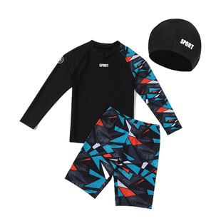 童泳衣男童泳裤 儿童游泳衣中大童泳衣青少年分体泡温泉泳 2025新款