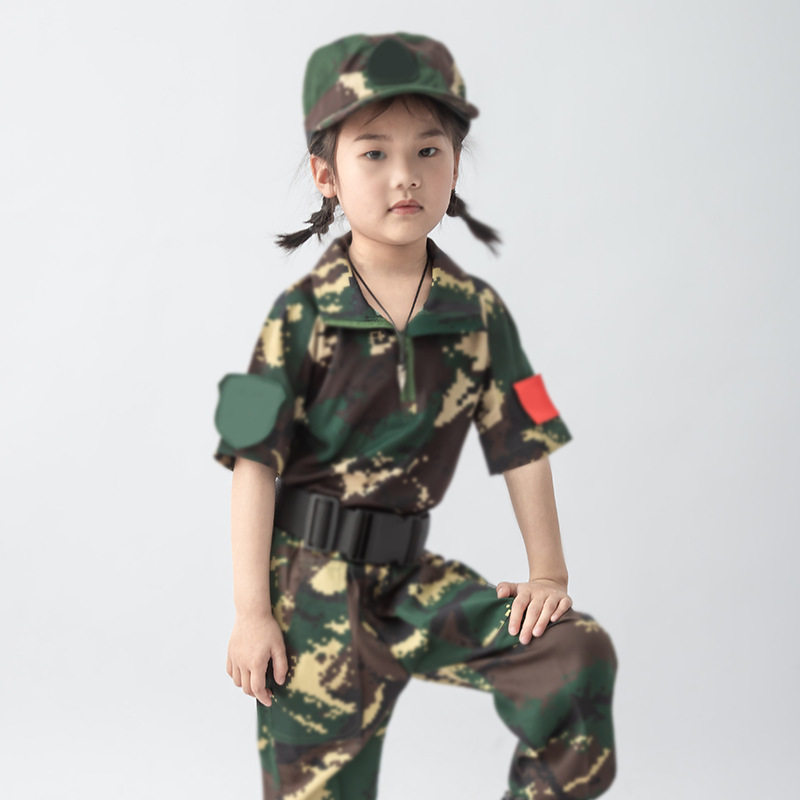 儿童迷彩服套装蛙服幼儿小学生军训服夏令营服装新款训练服短袖夏